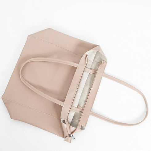 Mala shopper de senhora em pele personalizável nude Amy