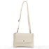 Bolso bandolera de piel con solapa Beige Cinti