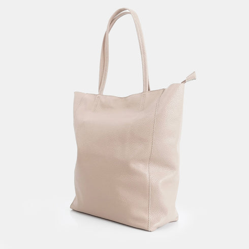Mala shopper de senhora em pele personalizável nude Amy