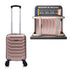 Mala de Cabine ABS 40x30x20(24L)| Capacidade Máxima| Bagagem de Mão com Rodas Removíveis para Ryanair | Vueling | EasyJet - Rosa Dourado