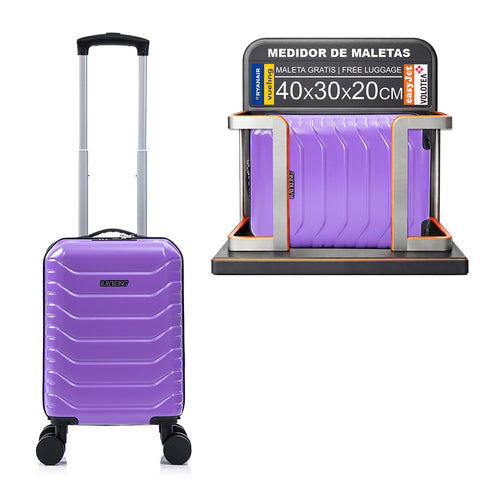 Mala de Cabine ABS 40x30x20 (24L) | Capacidade Máxima | Bagagem de Mão com Rodas Destacáveis para Ryanair | Vueling | EasyJet - Roxo