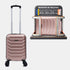 Mala de Cabine ABS 40x30x20(24L)| Capacidade Máxima| Bagagem de Mão com Rodas Removíveis para Ryanair | Vueling | EasyJet - Rosa Dourado