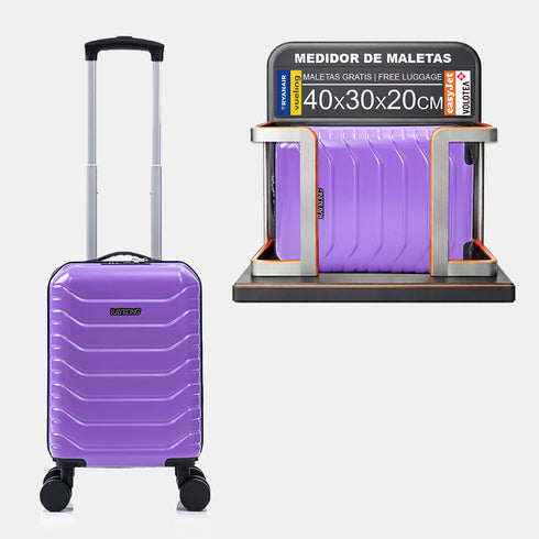 Mala de Cabine ABS 40x30x20 (24L) | Capacidade Máxima | Bagagem de Mão com Rodas Destacáveis para Ryanair | Vueling | EasyJet - Roxo