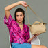 Bolso bandolera para mujer de piel con asas de mano khaki Amelie