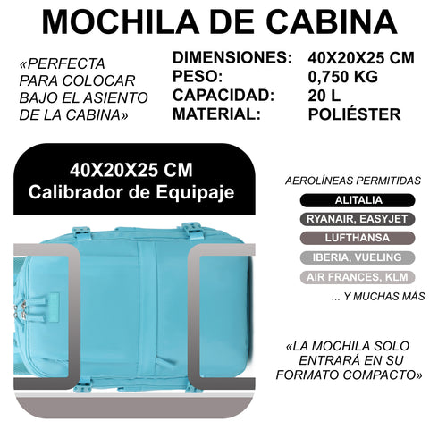 Mochila de viagem de cabine expansível dos anos 90 para Ryanair 40x25x20-25cm, com bolsa para sapatilhas, mochila casual