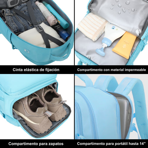 Mochila de viagem de cabine expansível dos anos 90 para Ryanair 40x25x20-25cm, com bolsa para sapatilhas, mochila casual