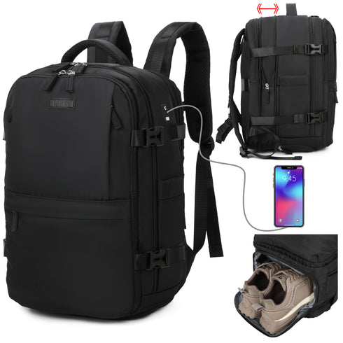 Mochila de viagem de cabine expansível dos anos 90 para Ryanair 40x25x20-25cm, com bolsa para sapatilhas, mochila casual