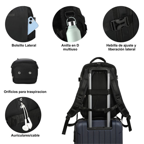 Mochila de viagem de cabine expansível dos anos 90 para Ryanair 40x25x20-25cm, com bolsa para sapatilhas, mochila casual