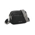 Bolsa de ombro pequena para mulher em pele PU com três compartimentos e duas alças, bolsa a tiracolo em imitação de pele, presente original para mulher - Preto