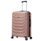 RAYKONG Mala Grande Expansível ABS+Policarbonato 75x49x31cm - 33.50cm Estendida | 114L - 123L | 28 Polegadas | 25kg semirrígidas cadeado de combinação - RosaDourado