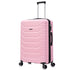 RAYKONG Mala Grande Expansível ABS+Policarbonato 75x49x31cm - 33.50cm Estendido | 114L - 123L | 28 Polegadas | 25kg semirrígida cadeado combinação - Rosa Claro