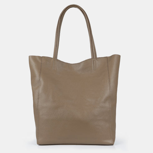 Mala shopper de senhora em pele personalizável caqui Amy