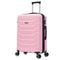 RAYKONG Mala Média Expansível ABS+Policarbonato 66x45x27.50cm - 30cm Expandida | 82L - 90L | 24 Polegadas | 23kg semirrígida cadeado de combinação - Rosa Claro