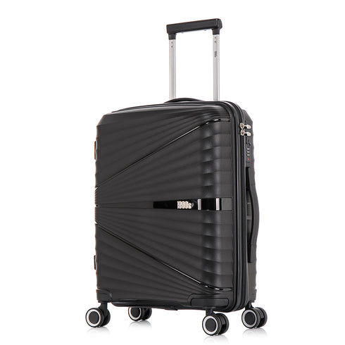Maleta de cabina 55x39x21.5 cm (46L) Polipropileno - Candado Incrustado - 20 Pulgadas - Negro - Chocolate