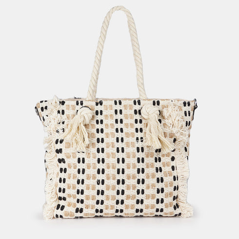 Bolso de rafia trenzado para mujer negro Anastasia