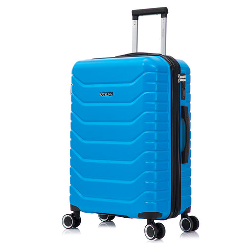 RAYKONG Mala Média Expansível ABS+Policarbonato 66x45x27.50cm - 30cm Expandida | 82L - 90L | 24 Polegadas | 23kg semirrígida cadeado de combinação - Turquesa
