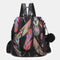 Mochila Antirroubo Impermeável para Mulher (14.80L) | Mochila Conversível em mala de ombro com pompom e alça removível de adorno Penas