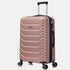 RAYKONG Mala Média Expansível ABS+Policarbonato 66x45x27.50cm - 30cm Expandida | 82L - 90L | 24 Polegadas | 23kg semirrígida cadeado de combinação - Rosa Dourado