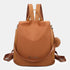 Mochila Antirroubo Impermeável para Mulher (14,80L) | Mochila Conversível em mala de ombro com pompom e alça removível de adorno Castanho