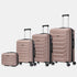 Conjunto de 4 Malas ABS+PC|Necessaire 29cm|Cabine 55x40x20cm|Média Expansível 20kg-23kg - 66x45x27.50-30cm|Grande Expansível 23kg-25kg - 75x49x31-33.50cm | Rosa Dourado