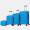 Conjunto de 4 Malas ABS+PC|Necessaire 29cm|Cabine 55x40x20cm|Média Expansível 20kg-23kg - 66x45x27.50-30cm|Grande Expansível 23kg-25kg - 75x49x31-33.50cm | Turquesa