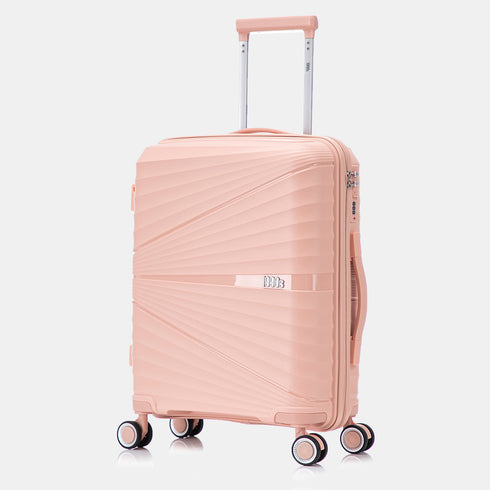 Mala de cabine 55x39x21.5 cm (46L) Polipropileno - Cadeado Integrado - 20 Polegadas - Rosa Claro - Choco