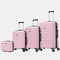 Conjunto de 4 Malas ABS+PC|Necessaire 29cm|Cabine 55x40x20cm|Média Expansível 20kg-23kg - 66x45x27.50-30cm|Grande Expansível 23kg-25kg - 75x49x31-33.50cm | Rosa Claro