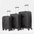 Juego de maletas PP Rígida 3 piezas|Maleta Cabina 55cm|Maleta Mediana 65cm Expandible |Maleta Grande 75cm Expandible |Bass Negro