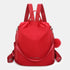 Mochila Antirroubo Impermeável para Mulher (14.80L) | Mochila Conversível em Mala de Ombro com Pompom e Alça Removível de Adorno Vermelho