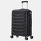 RAYKONG Mala Média Expansível ABS+Policarbonato 66x45x27.50cm - 30cm Expandida | 82L - 90L | 24 Polegadas | 23kg semirrígida cadeado de combinação - Preto