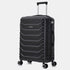 RAYKONG Mala Média Expansível ABS+Policarbonato 66x45x27.50cm - 30cm Expandida | 82L - 90L | 24 Polegadas | 23kg semirrígida cadeado de combinação - Preto