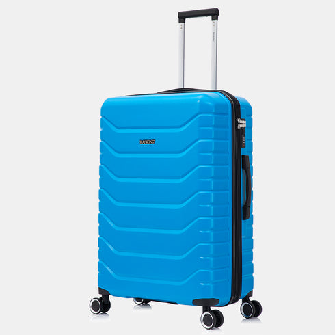RAYKONG Mala Grande Expansível ABS+Policarbonato 75x49x31cm - 33.50cm Estendido | 114L - 123L | 28 Polegadas | 25kg semirrígida cadeado de combinação - Turquesa