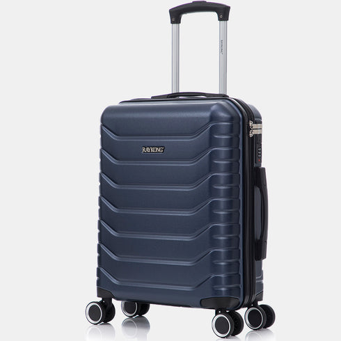 RAYKONG Maleta de Cabina 55x40x20cm Policarbonato (40L) semirígida Trolley pequeño Equipaje de Mano 4 Ruedas giratorios a 360º Cierre numérico-Azulmarino