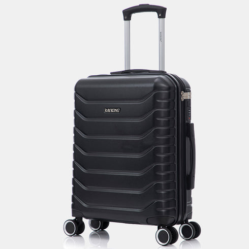 RAYKONG Maleta de Cabina 55x40x20cm Policarbonato (40L) semirígida Trolley pequeño Equipaje de Mano 4 Ruedas giratorios a 360º Cierre numérico-Negro