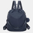 Mochila Antirroubo Impermeável para mulher (14.80L) | Mochila Conversível em mala de mão com pompão e alça removível de adorno Azul Marinho