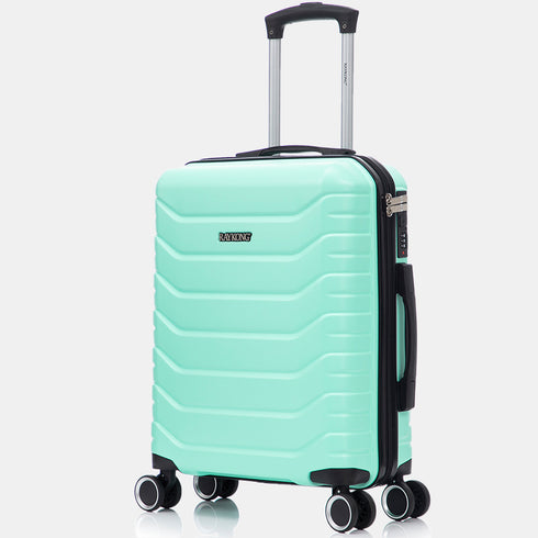 RAYKONG Maleta de Cabina 55x40x20cm Policarbonato (40L) semirígida Trolley pequeño Equipaje de Mano 4 Ruedas giratorios a 360º Cierre numérico-Menta