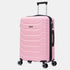 RAYKONG Mala Média Expansível ABS+Policarbonato 66x45x27.50cm - 30cm Expandida | 82L - 90L | 24 Polegadas | 23kg semirrígida cadeado de combinação - Rosa Claro