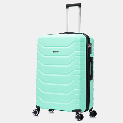 RAYKONG Mala Grande Expansível ABS+Policarbonato 75x49x31cm - 33.50cm Estendida | 114L - 123L | 28 Polegadas | 25kg semirrígidas cadeado de combinação - Menta