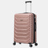 RAYKONG Mala Grande Expansível ABS+Policarbonato 75x49x31cm - 33.50cm Estendida | 114L - 123L | 28 Polegadas | 25kg semirrígidas cadeado de combinação - RosaDourado