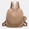 Mochila Antirroubo Impermeável para Mulher (14.80L) | Mochila Convertível em mala de ombro com pompão e alça amovível decorativa Cáqui