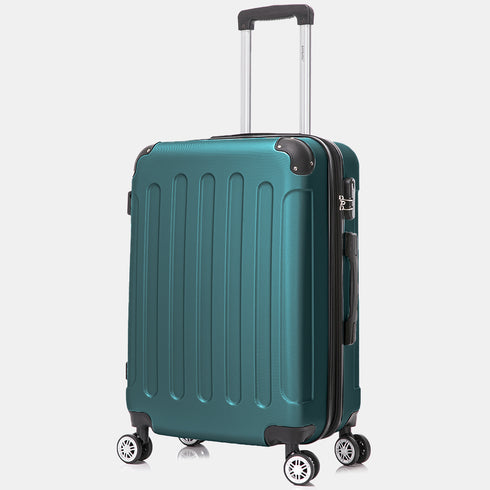 RAYKONG Mala Média ABS 66x43x25cm | 71L | 24 Polegadas | até 23kg semirrígida - Verde