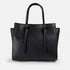 Bolso bandolera mujer de piel con asas de mano negro Mercedes