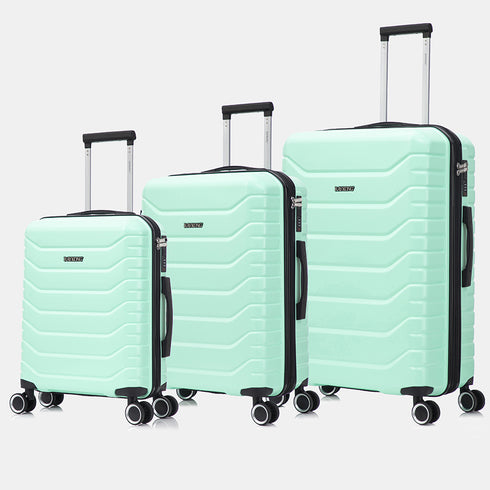 Raykong Conjunto de Malas 3 Peças | Mala de Cabine 55cm | Média Expansível 65cm | Grande Expansível 75cm - Watt (Menta)