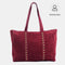 Mala shopper de senhora em pele personalizável com tachas bordeaux Alexandra