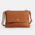 Bolso bandolera de piel con solapa Marrón Cinti