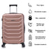 RAYKONG Mala Grande Expansível ABS+Policarbonato 75x49x31cm - 33.50cm Estendida | 114L - 123L | 28 Polegadas | 25kg semirrígidas cadeado de combinação - RosaDourado