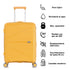 Mala de cabine 55x39x21.5 cm (46L) Polipropileno - Cadeado Integrado - 20 Polegadas - Amarelo - Chocolate