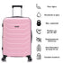 RAYKONG Mala Média Expansível ABS+Policarbonato 66x45x27.50cm - 30cm Expandida | 82L - 90L | 24 Polegadas | 23kg semirrígida cadeado de combinação - Rosa Claro
