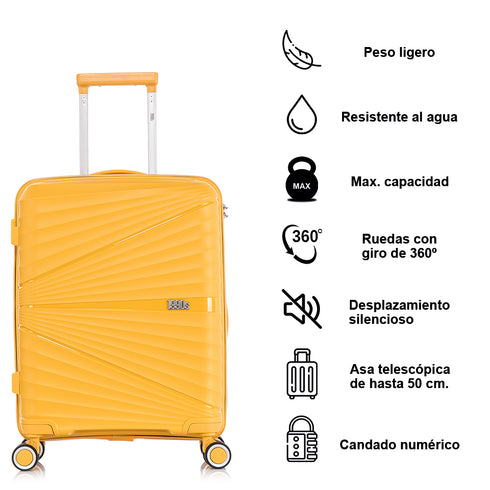 1990s Maleta Mediana extensible 65cm - Choco (Amarillo)