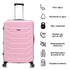 RAYKONG Mala Grande Expansível ABS+Policarbonato 75x49x31cm - 33.50cm Estendido | 114L - 123L | 28 Polegadas | 25kg semirrígida cadeado combinação - Rosa Claro